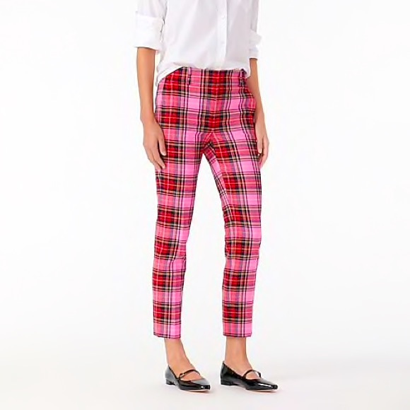 J. Crew Pants - NEW❤️Cameron Pink Stewart Plaid Pants💕